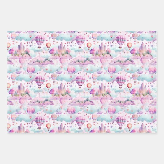 HOT AIR BALLOONS GESCHENKPAPIER SET (Vorderseite)