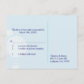 Hot Air Balloons Navy Wedding RSVP Einladungspostkarte (Rückseite)