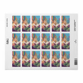 Hot air balloons over mountains Puzzle Adressaufkleber (Vorne)