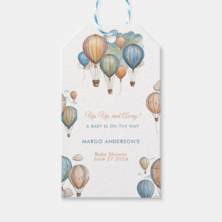Hot Air Balloons Pastel Boy Travel Baby Dusche Geschenkanhänger
