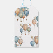 Hot Air Balloons Pastel Boy Travel Baby Dusche Geschenkanhänger (Rückseite)