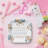 Hot Air Balloons Pastel Boy Travel Baby Dusche Pappteller (Party)