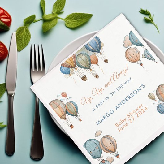 Hot Air Balloons Pastel Boy Travel Baby Dusche Serviette