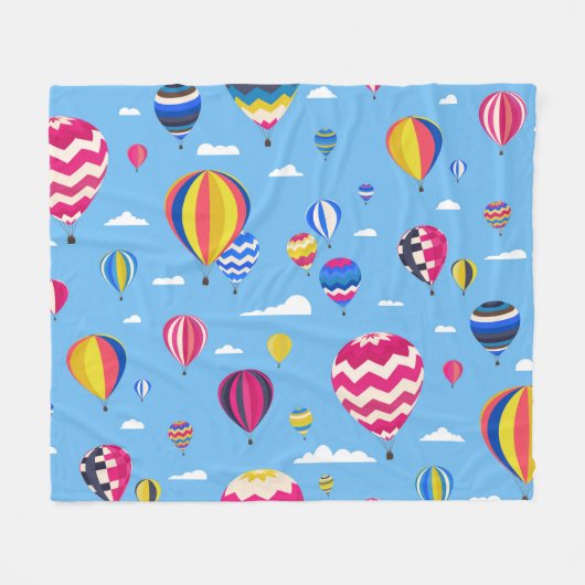 Hot Air Balloons Sky Adventure Fleecedecke (Vorderseite (Horizontal))