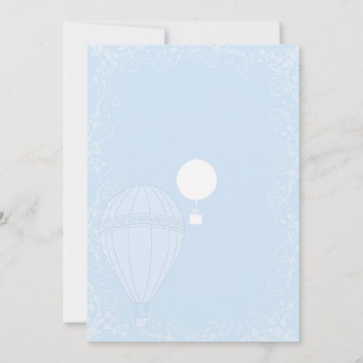 Hot Air Balloons Spring Baby Blue Wedding Einladung (Rückseite)