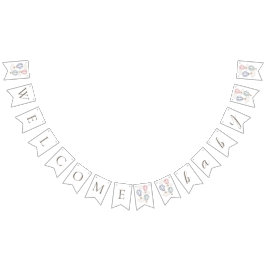 Hot Air Balloons Welcome Baby Bunting Flags Wimpelkette