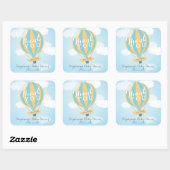 Hot Air Blue Yellow Ballon Danke Stickers (Blatt)