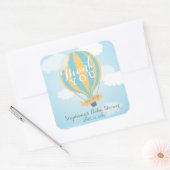 Hot Air Blue Yellow Ballon Danke Stickers (Umschlag)