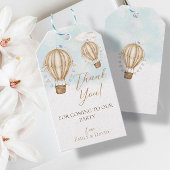 Hot Air Brawn Balloons blauen Fahnen Wolken vielen Geschenkanhänger