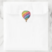 Hot Air Rainbow Ballon Quadratischer Aufkleber (Tasche)