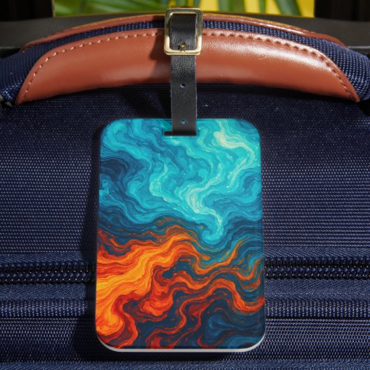Hot and Cold - Vibrant Colors Abstract Art Gepäckanhänger (Vorderseite Insitu 2)