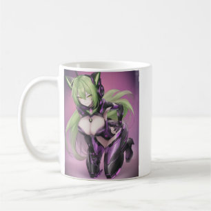 Hot Anime Android Catgirl Kaffeetasse