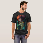 Hot Anime Girl Red Hair Space Engineer T-Shirt (Vorne ganz)