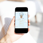 Hot Ballon Teddy Bear Boy Baby Shower Einladung