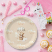 Hot Balloon Teddy Bär Neutral Baby Dusche Teller (Party)