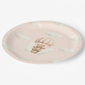 Hot Balloon Teddy Bear Girl Baby ShowTeller Pappteller (Schrägansicht)