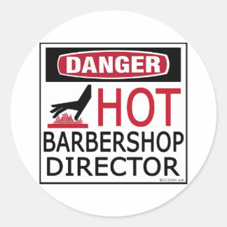 Hot Barbershop Director Runder Aufkleber