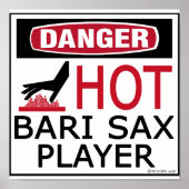 Hot Bari Sax Player Poster (Vorne)
