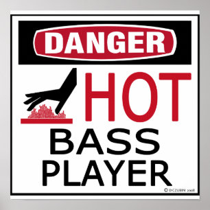Hot Bass Player Poster