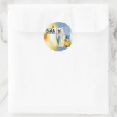 Hot Bath - American Eskimo - Maya Runder Aufkleber (Tasche)