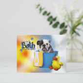 Hot Bath - English Bulldog - Delilah Postkarte (Stehend Vorderseite)