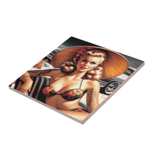 Hot Beach Button Fliese (Seite)