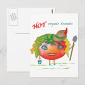Hot Bio Tomato Postkarte (Vorne/Hinten)
