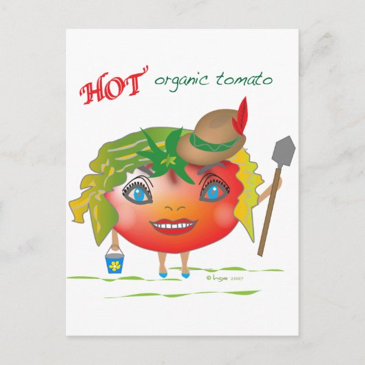 Hot Bio Tomato Postkarte (Vorderseite)