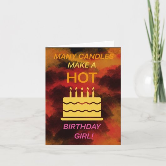 Hot Birthday Girl Card Feiertagskarte (Vorderseite)