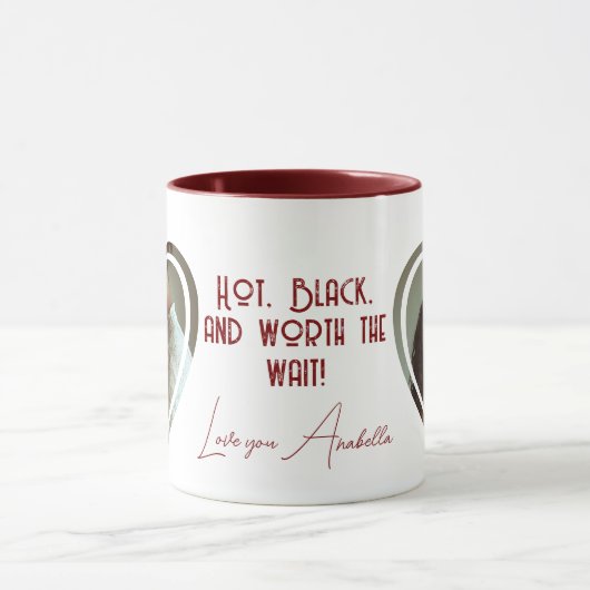Hot Black Custom Heart Shape Foto I Names Red Tasse (Zentrum)