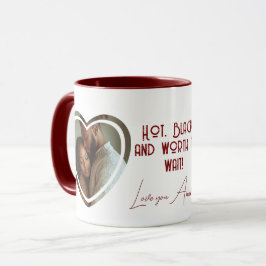 Hot Black Custom Heart Shape Foto I Names Red Tasse