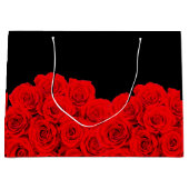 Hot Blume Black Rote Rosen Große Geschenktüte (Vorderseite)