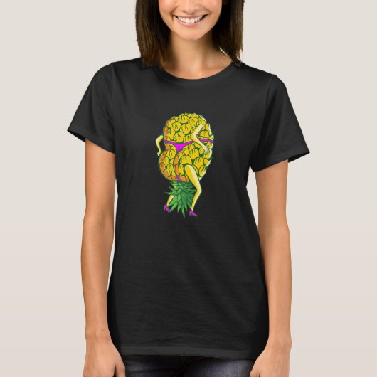 Hot Booty Upside Down Pineapple Swingers T-Shirt (Vorderseite)