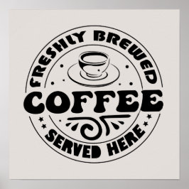 Hot Braukaffee verkauft hier Verkäufer Poster