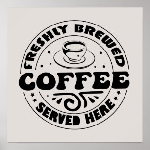 Hot Braukaffee verkauft hier Verkäufer Poster