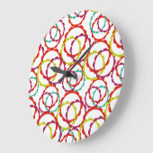 Hot & Bright Ring Muster Große Wanduhr (Winkel)