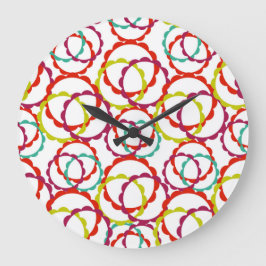 Hot & Bright Ring Muster Große Wanduhr