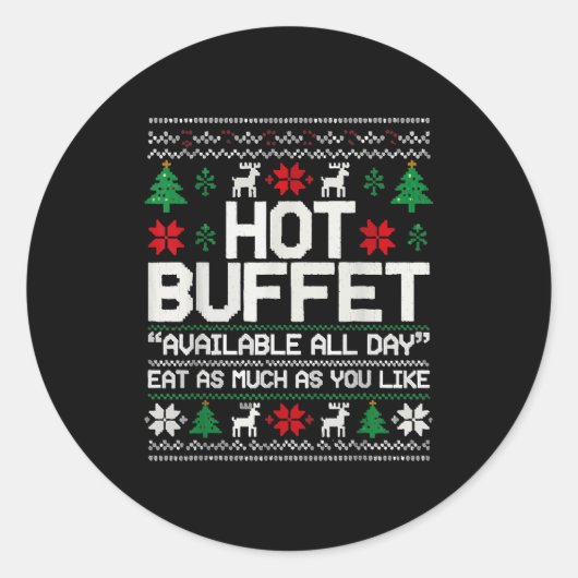 Hot Buffet Available All Day Eat As Much As You Li Runder Aufkleber (Vorderseite)