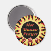 Hot-Bunco-Spieler mit roten Würfeln Magnet (Vorderseite/Rückseite)