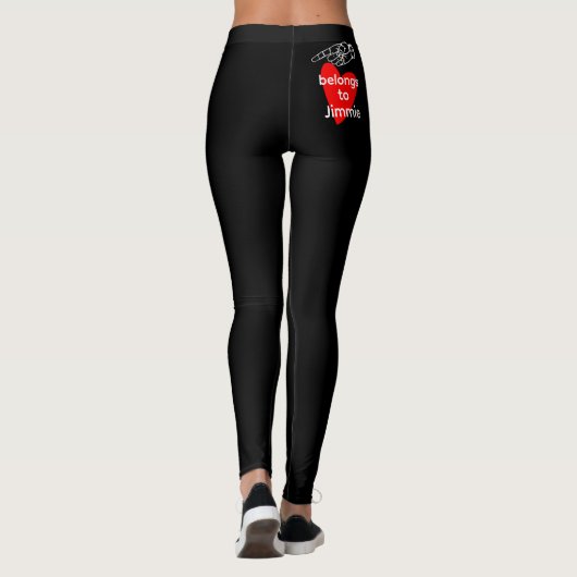 Hot Butt Meme Leggings - Personalized Name Black (Rückseite)