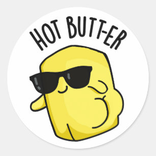 Hot Butter Funny Food Puff Runder Aufkleber