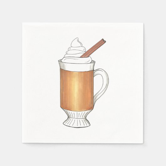 Hot Buttered Rum Holiday Drink Weihnachten Party Serviette (Vorderseite)