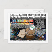 HOT BUTTERED RUM RECIPE POSTCARD POSTKARTE (Vorne/Hinten)