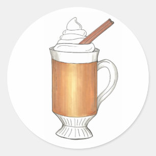 Hot Buttering Rum Winter Weihnachtsaufkleber Runder Aufkleber