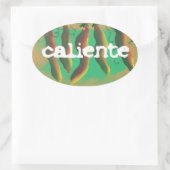 Hot Caliente Jalapeno Paprikaschoten Ovaler Aufkleber (Tasche)