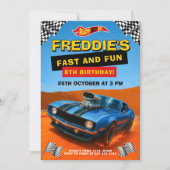 Hot Car Racing Geburtstag Party Einladung (Vorderseite)