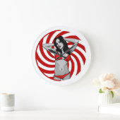 Hot Cartoon Bikini Babe Große Wanduhr (Zuhause)