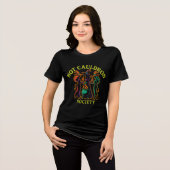 Hot Cauldron Society | Retro Witch Coven Halloween Tri-Blend Shirt (Vorderseite voll)