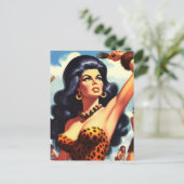 Hot Cavewoman Postkarte (Stehend Vorderseite)