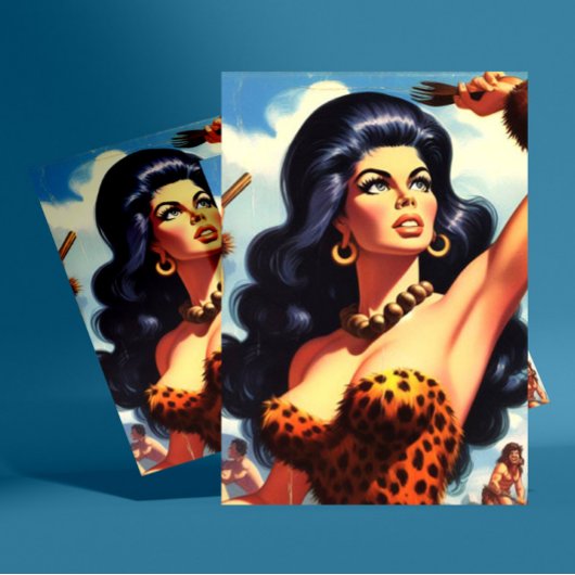 Hot Cavewoman Postkarte